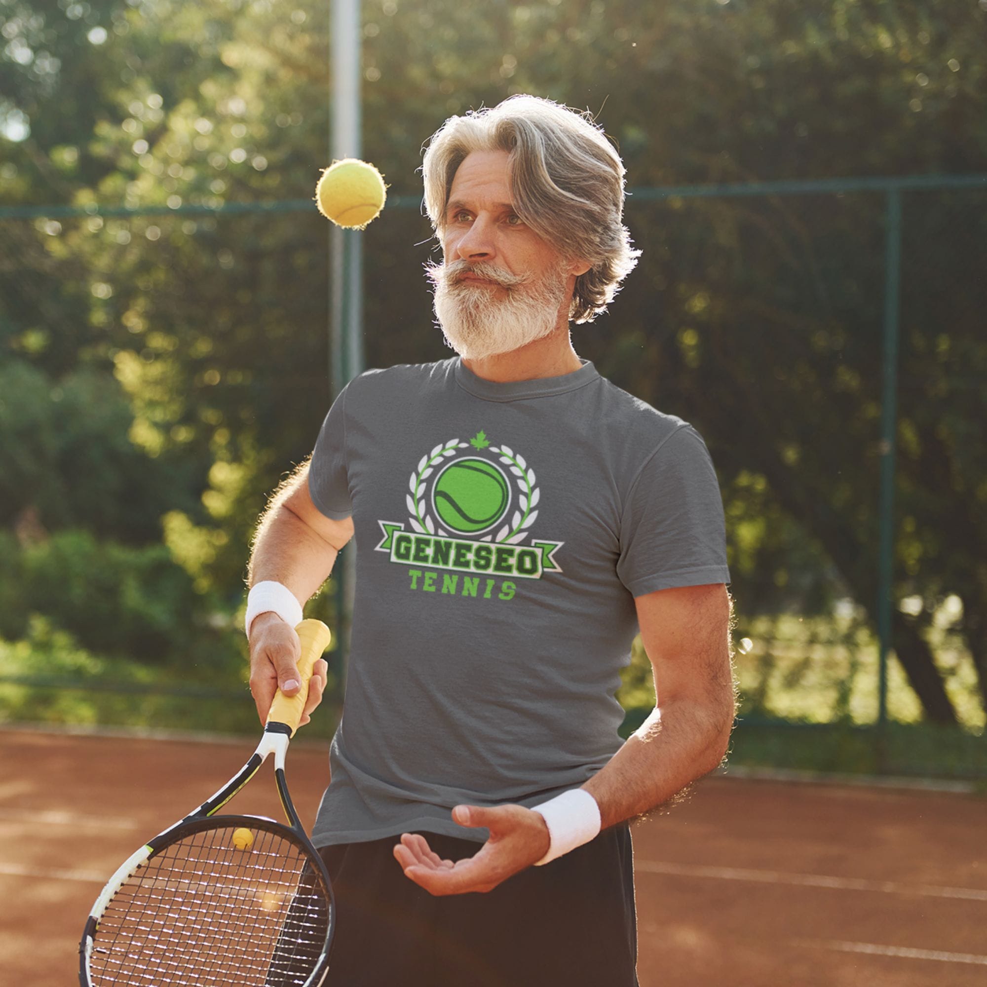 Geneseo Tennis | GTN11 (White, Green) | Unisex Tee